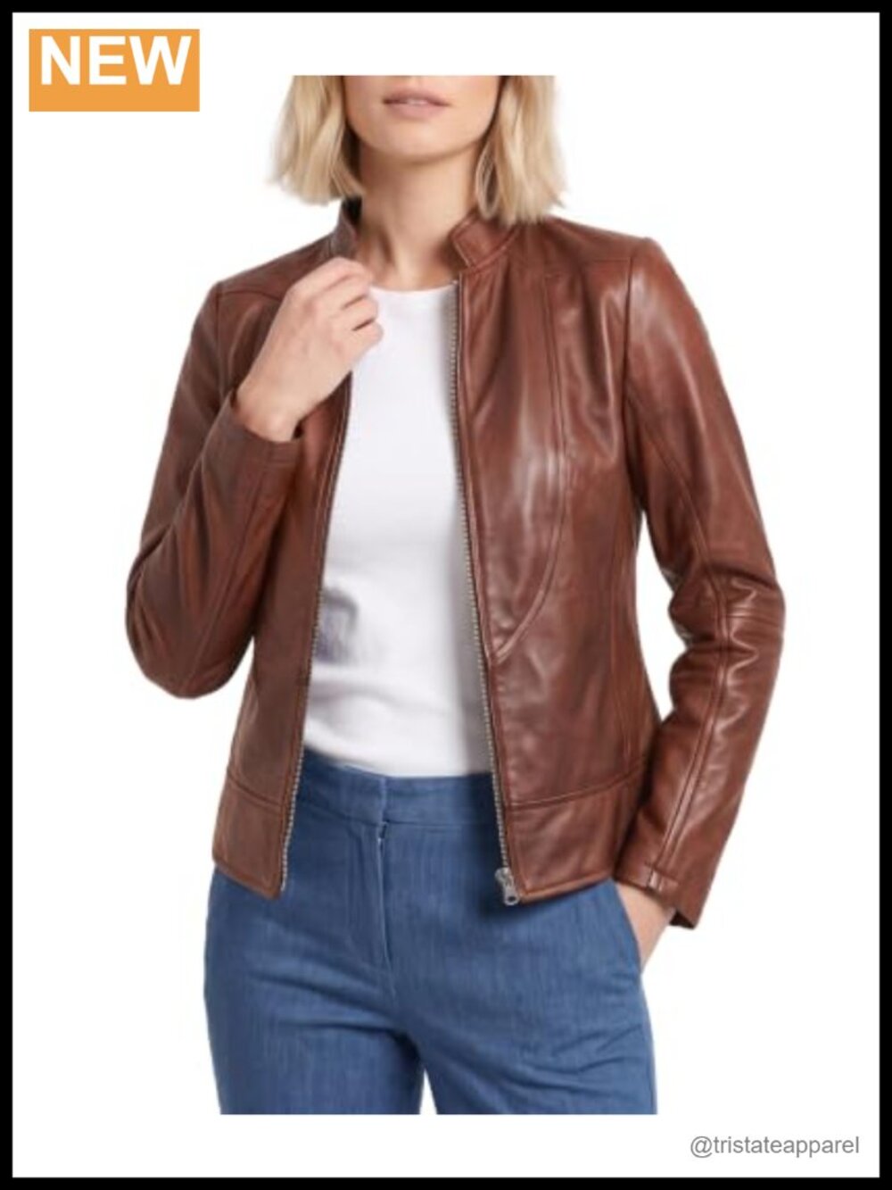 Women's Real Leather Motorcycle Jacket - Moto Style